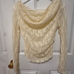 Elegant Cream Lace Women Top